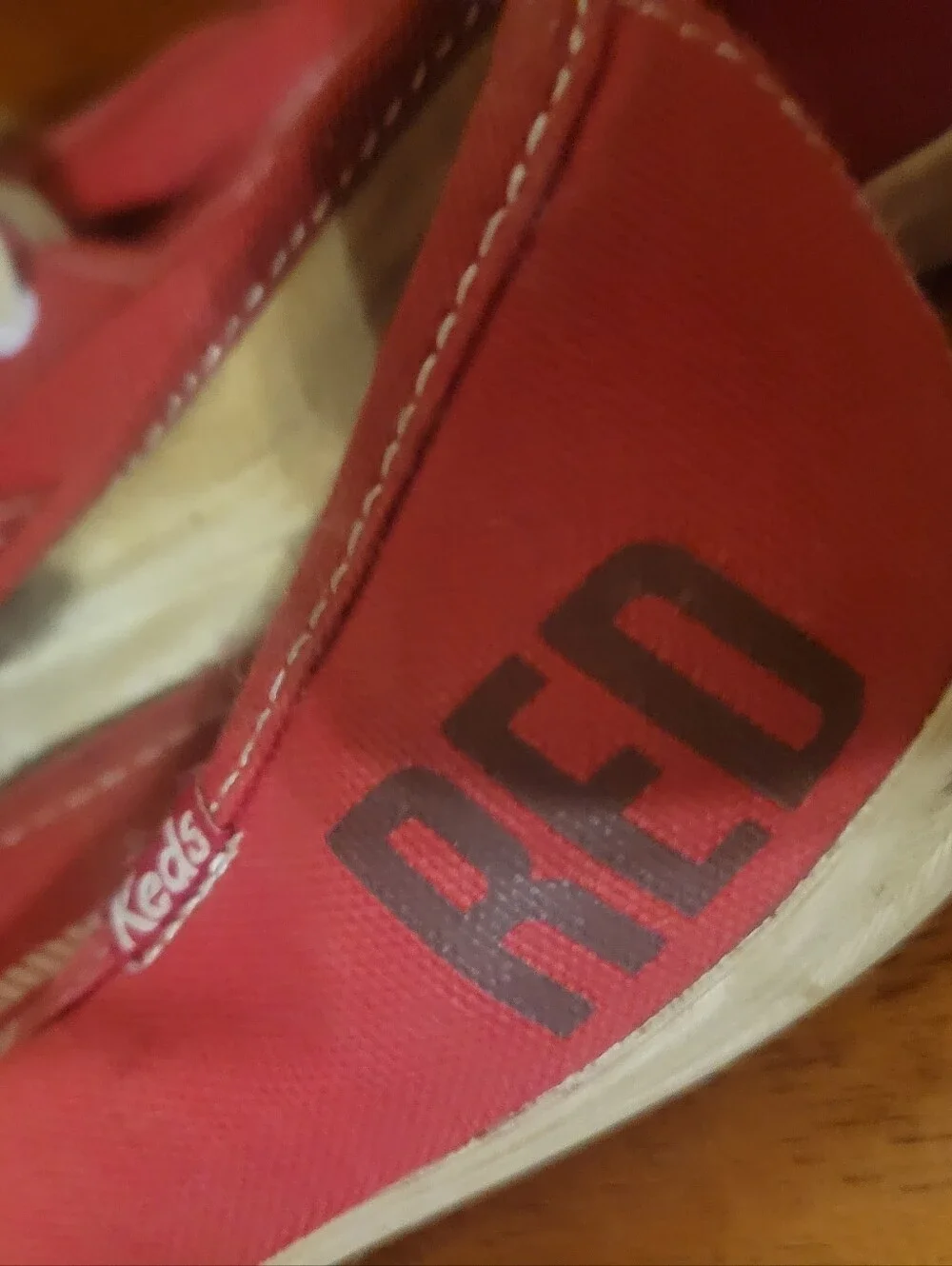 Taylor Swift Keds Red Canvas Lace-Up Sneakers with White Laces